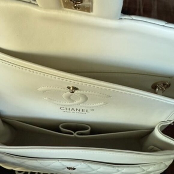 Chanel Cream Caviar Leather Classic Jumbo Double Flap Bag - Picture 10 of 13